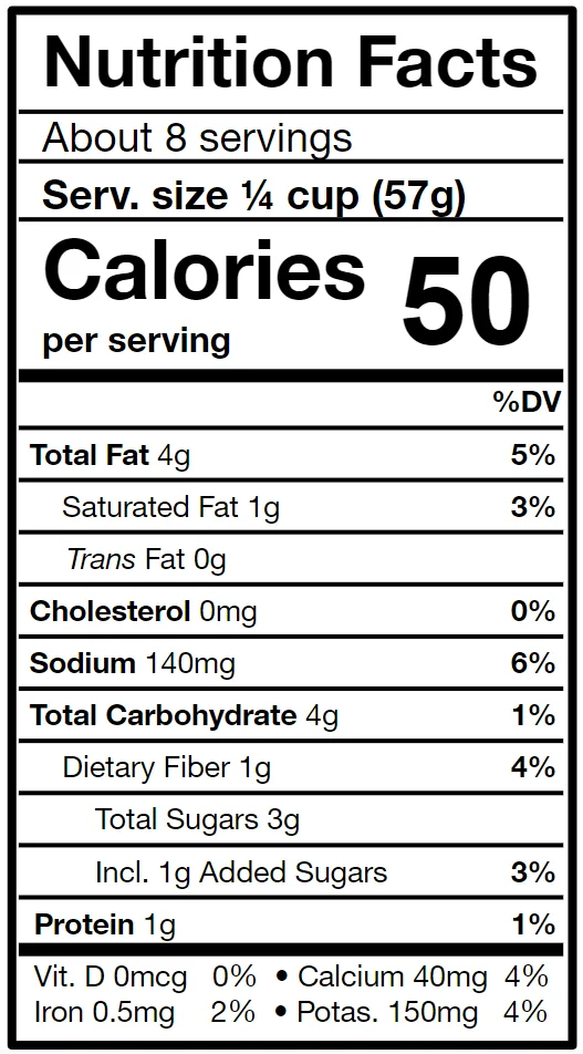 Orange Kimchi nutrition facts